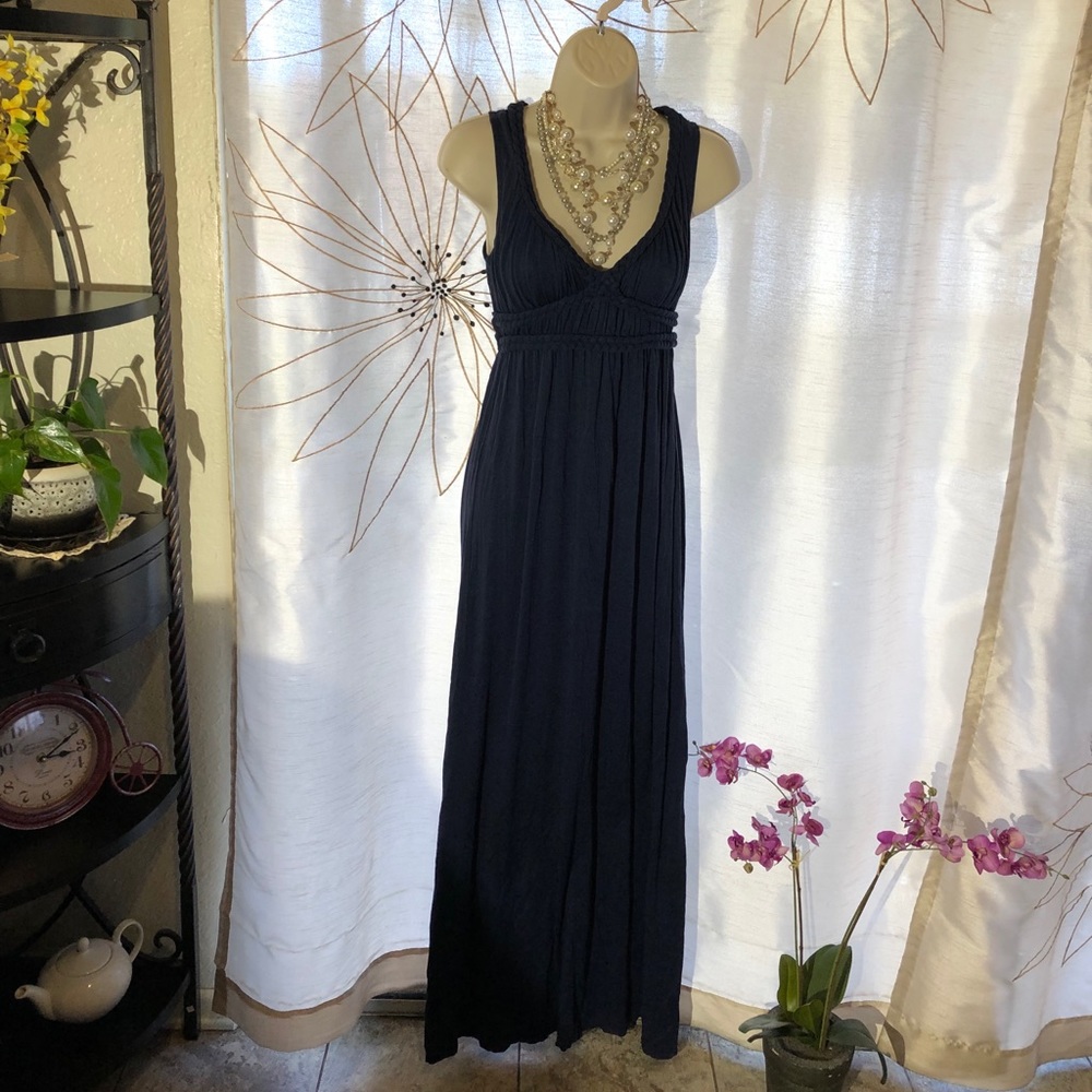 Long navy blue maxi dress